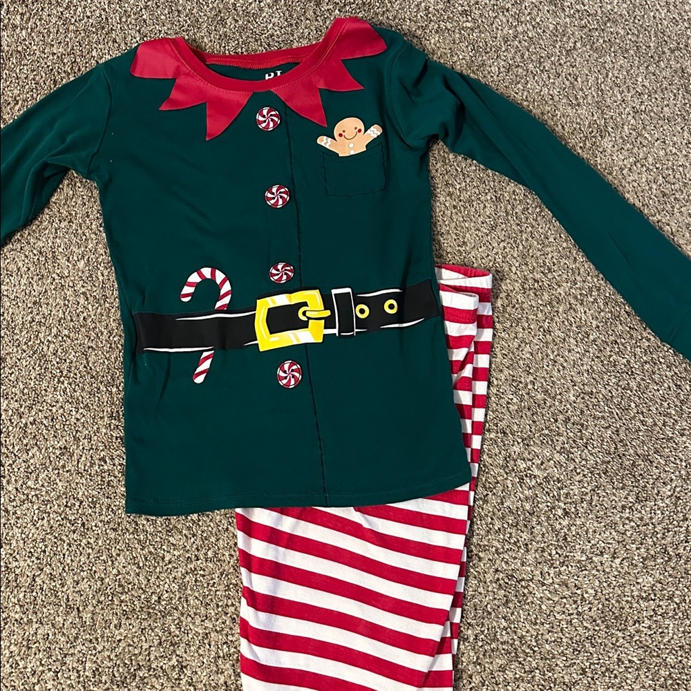 Christmas Elf Candy Cane Pajamas